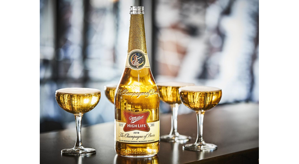 Miller High Life taking champagne bottles nationwide for the holidays banner