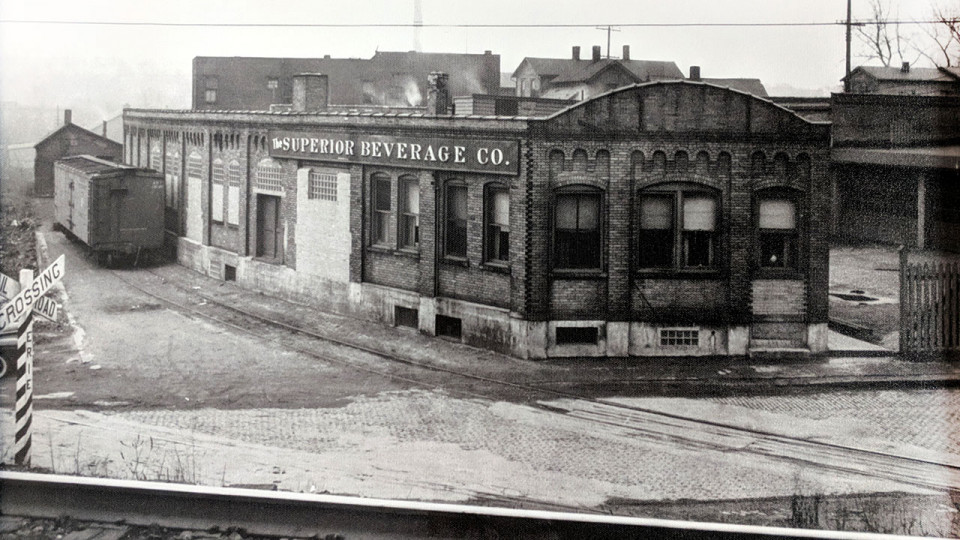Antique photo of SBG Train Loading Station